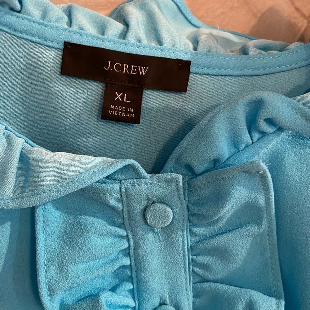 Cute sleeveless J Crew blouse with ruffles